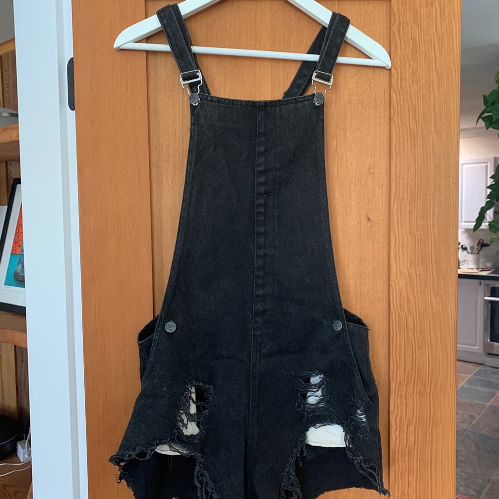 Overall Jean Shorts